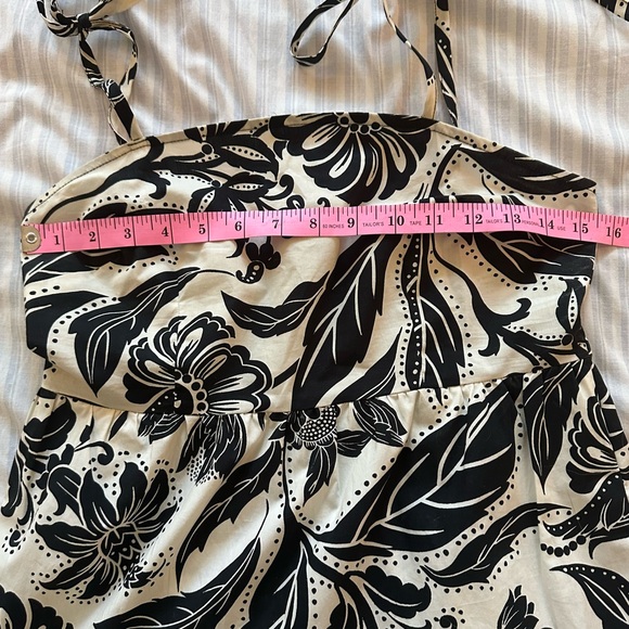 NWOT Who What Wear size XS black and off white floral high low hem sundress - Picture 7 of 9